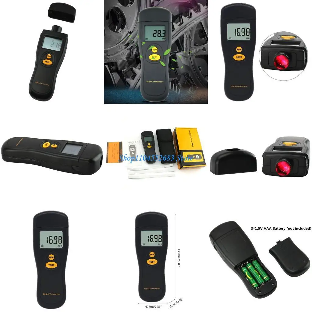 

Y6GD Non-Contact Flash Stroboscope Tachometer Photoelectric Revolution Meter Tester