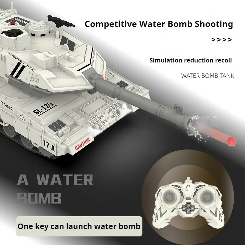 Grappig cadeau: 33 cm koel licht waterbom tank model, 2.4G afstandsbediening auto, rupsde off-road battle rc tank, robotchassis, kinderspeelgoed