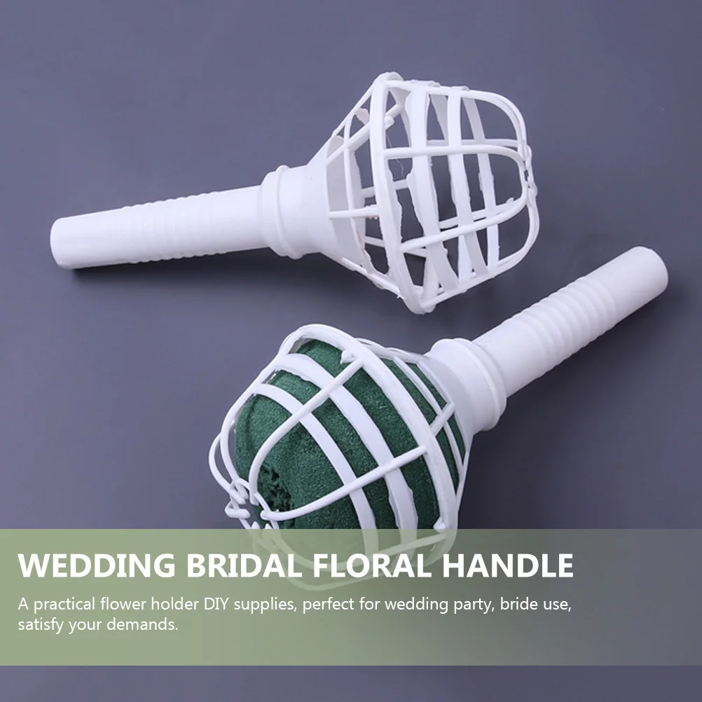 

12Pcs Bridal Bouquet Holder Premium Plastic Floral Handle for Wedding Party DIY Flower Arrangement Decor Accessory