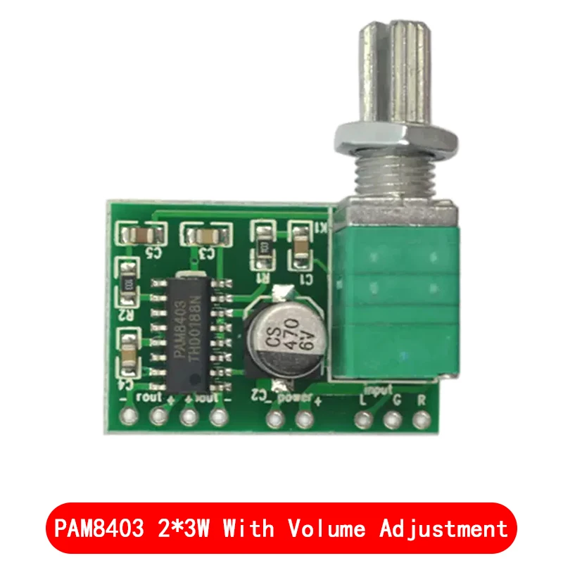 Bluetooth 5.0 PAM8403 MINI Digital Amplifier Board 2 * 3W Class D Digital DC 2.5V To 5V Power Speaker Module With Potentionmeter