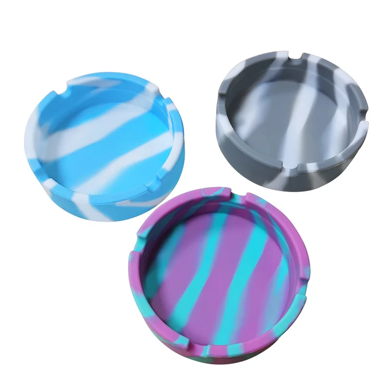 Leuchtender/bunter fluoreszierender Rauch, praktischer Zigarettenetui, kreative Aschenbecher, Silikongel-Aschenbecher, leichter runder Aschenbecher – Detail 5