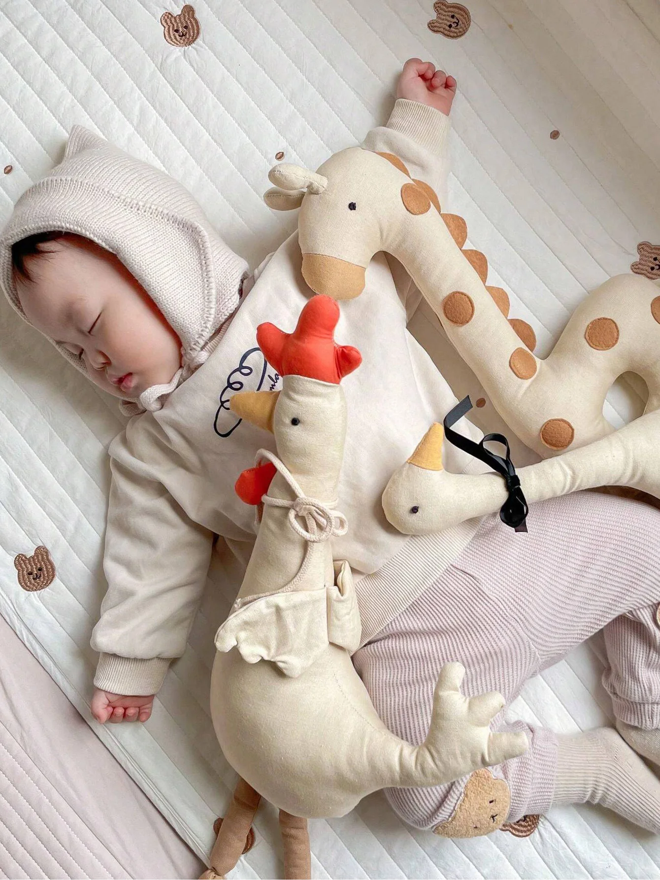 لعبة حيوانات قطيفة على الطراز الاسكندنافي لحديثي الولادة والرضع ، دمية مرافقة نوم جميلة ، أوزة كاواي للأطفال ، ديكور غرفة