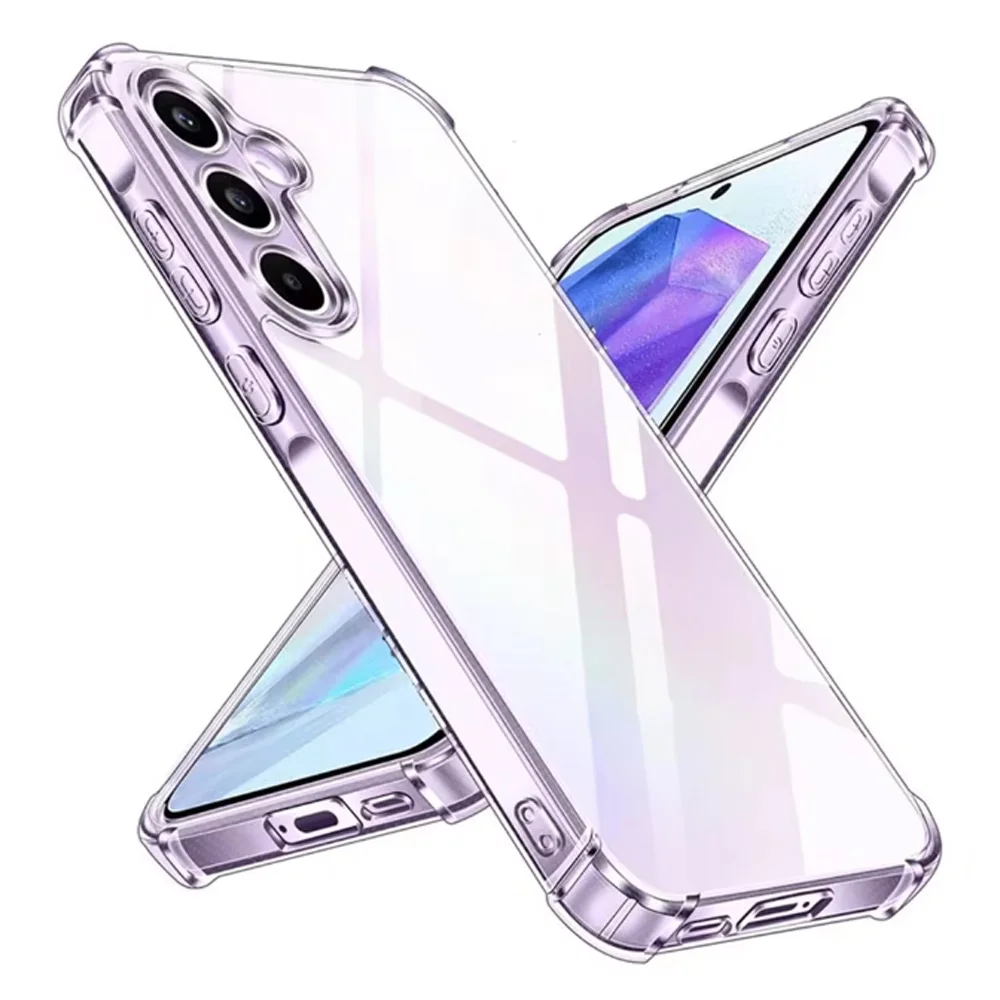 Case For Samsung Galaxy A55 A35 A15 A05s 5G Clear Airbag Shockproof Soft Back Cover Samsun A 55 35 25 15 05s Anti Scratch Shell