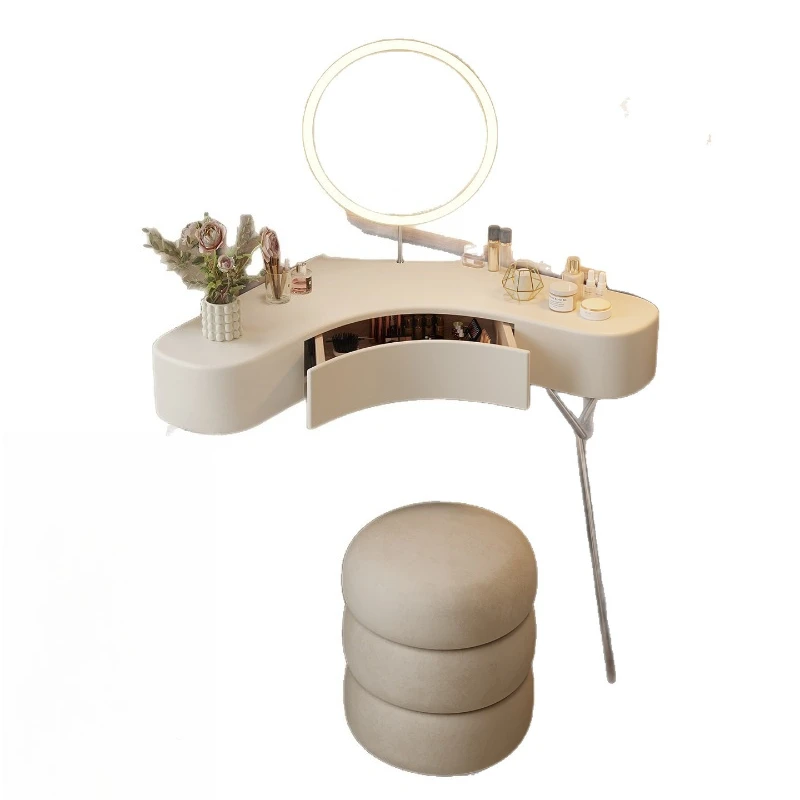 French style corner dresser, integrated storage cabinet and chest, bedroom corner triangular dressing table