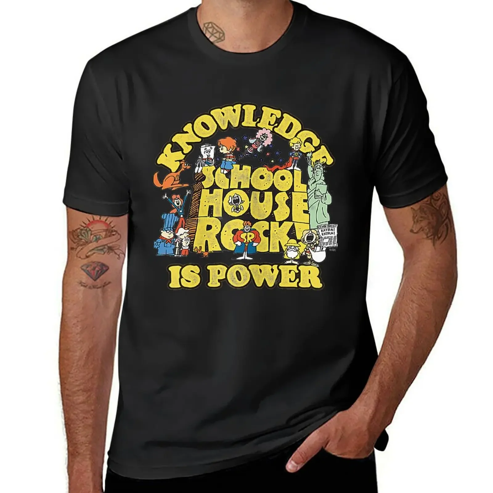 Schoolhouse Rock Knowledge Is Power Logo Group T-Shirt rapper graphic tees blanks graphic t shirts sweat shirts, men