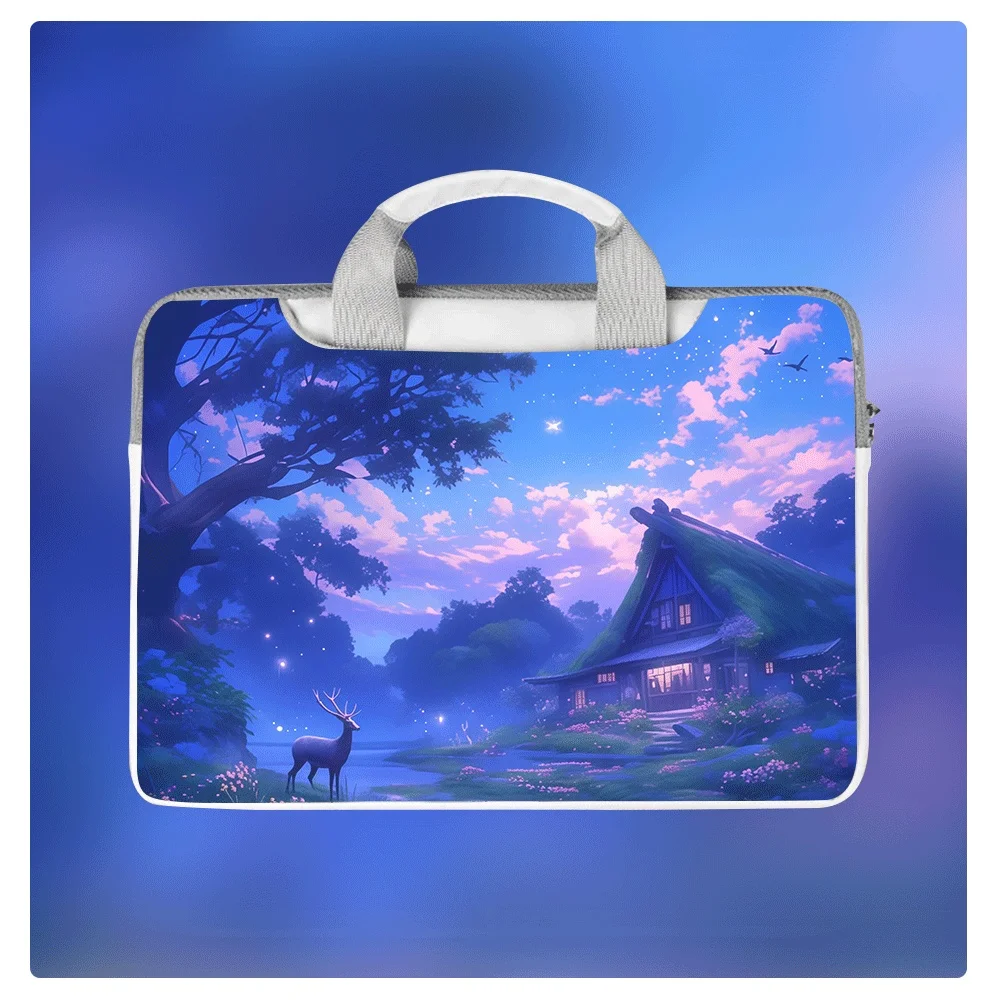 

Сумка-портфель для ноутбука с милым оленем, 12, 13.3, 14, 15, 16 дюймов, водонепроницаемая, из полиуретана, ударопрочная, большая вместимость, на плечо/через плечо, подарок на праздник