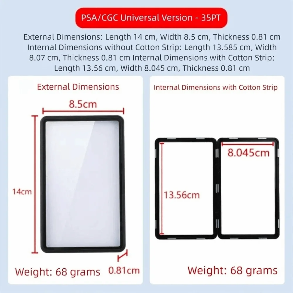 graded card dimensions PSA Slab Holder A secure closure mechanism ensures cards remain protected during transport or display High Quality Acrylic Graded Card