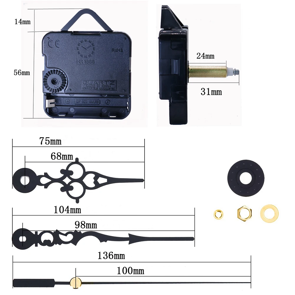 

Clock Movement Mechanism Accessory Simple Hook Repair Parts Home Large Torque Durable Practical Easy Install Precise Replacement