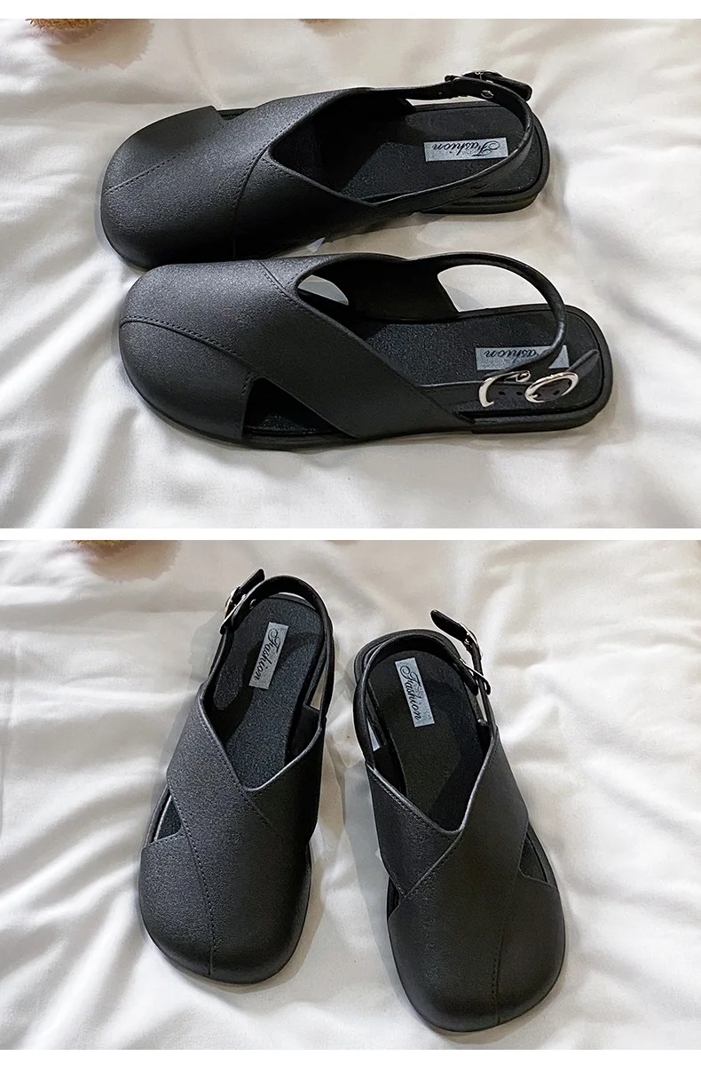 2026 Neue Damen Römersandalen mit geschlossener Zehenpartie im französischen Feen-Stil für den Sommer – Outdoor Damen Römerslides – Detail 27