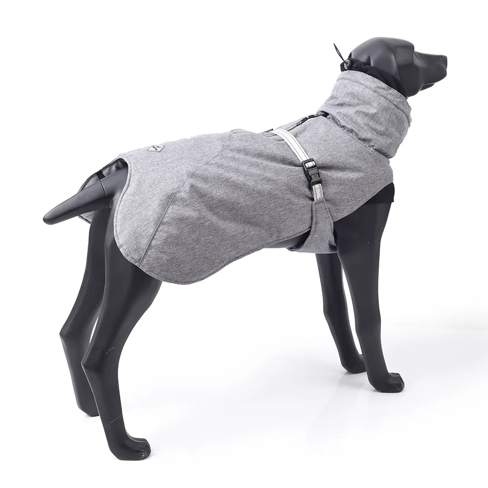 

New Style Dog Winter Jacket with Waterproof Warm Polyester Filling Fabric-（gray，size L）