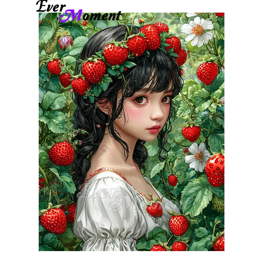 

Ever Moment Hot Selling Modern Wall Art Diamond Art Kit Design Strawberry Girl Korean Style Wall Decoration ASF2992