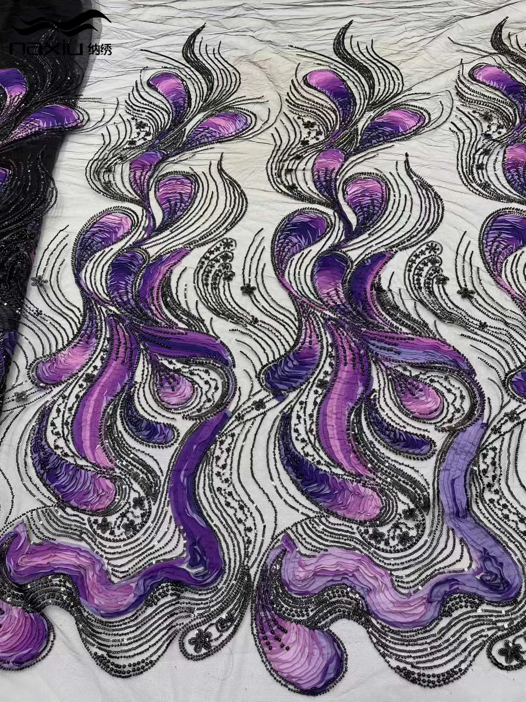 

Madison African Heavy French 3D Lace Nigerian Sequins Lace Fabric Evening Party Dresses 2025 High Quality Lace For Women Sewing