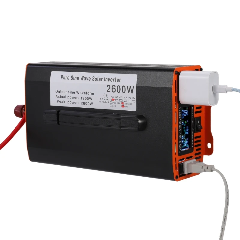 2600W DC 12V 24V 48V To AC110V 220V Pure Sine Wave Inverter LED Display High Power Inverter Car Inverter Converter For Home RV