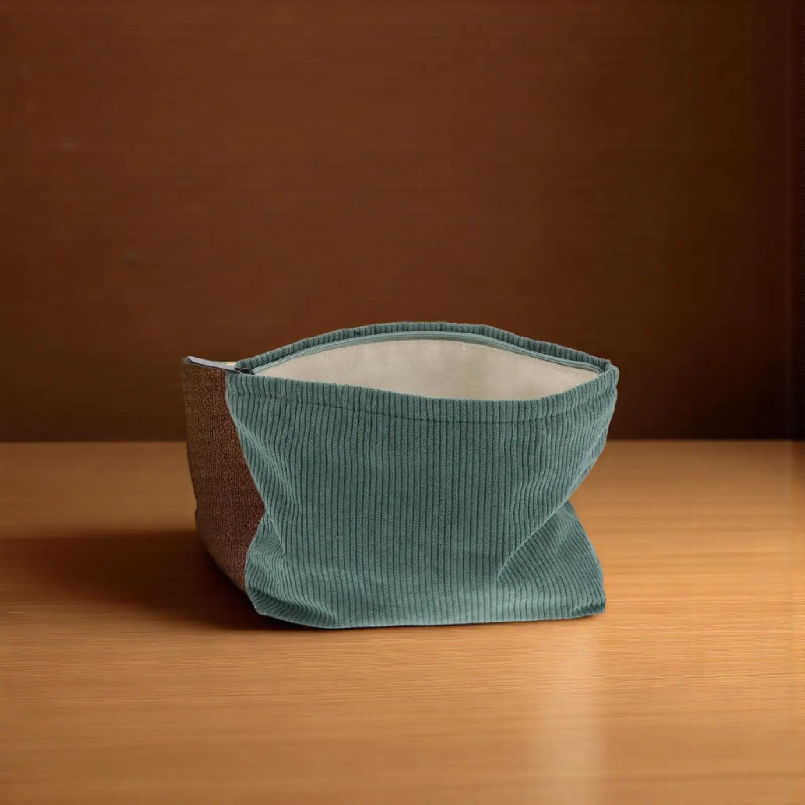 コーデュロイ化粧ポーチ 小さなポーチ 旅行用トイレタリーバッグ 女性用 口紅 コインケース 化粧品オーガナイザー ミニジップケース