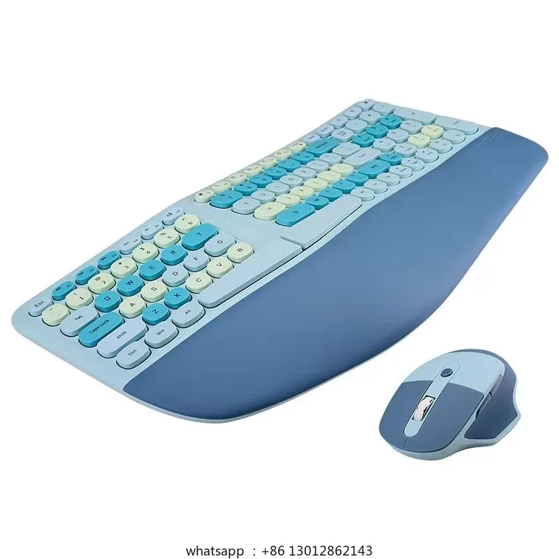 

Ergonomic leather hand rest wireless keyboard