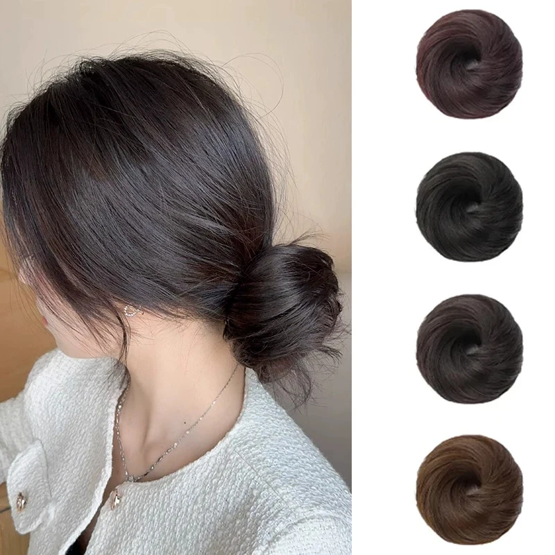 

Синтетический пучок для волос, прямой эластичный шиньон на резинке, накладные пряди для укладки волос, натуральный шиньон для женщин