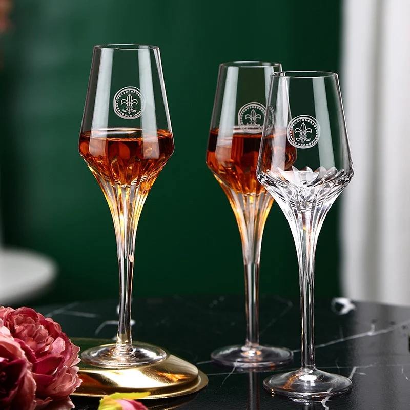 

100ML Luxury Retro Red Wine Glasses Crystal Glass Whiskey Champagne Cup Transparent Goblet Wedding Party Glass Gift Box Set