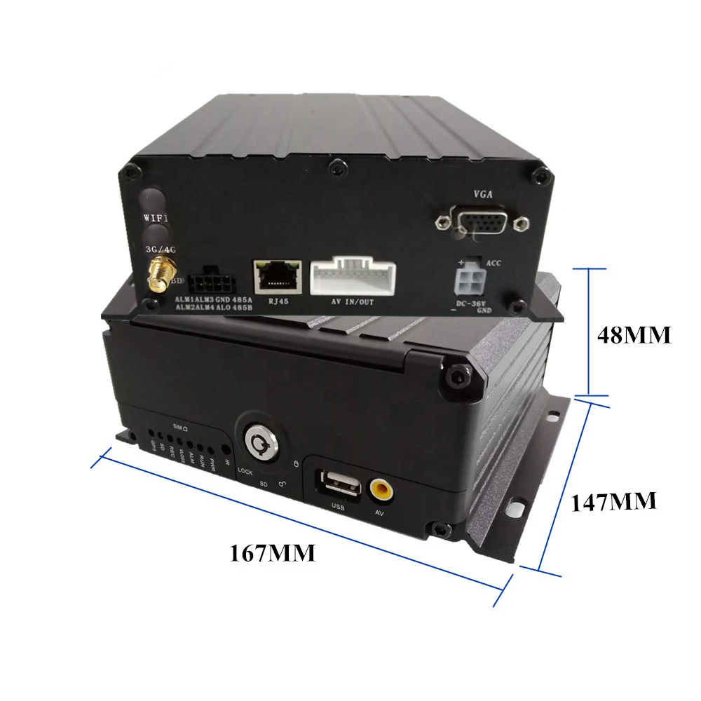 H.264 HD 4 قنوات نظام مراقبة dvr المحمول ، dvr مع gps