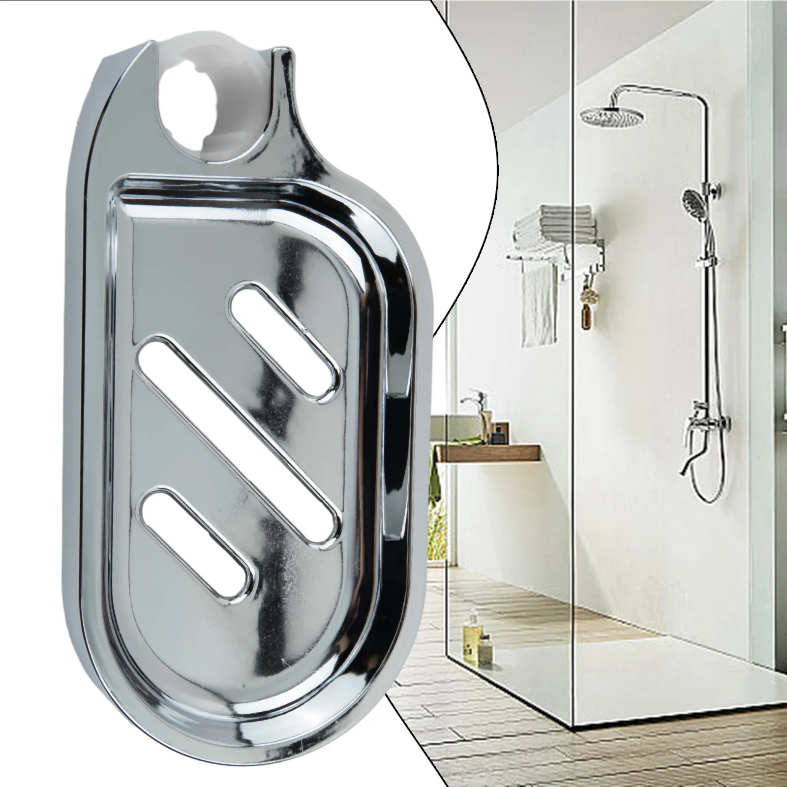 

Bathroom Tool Soap Dish Useful Soap Dish Keep Soap Dry Wear-resistant ABS Material Chrome-plated Dry And Clean.