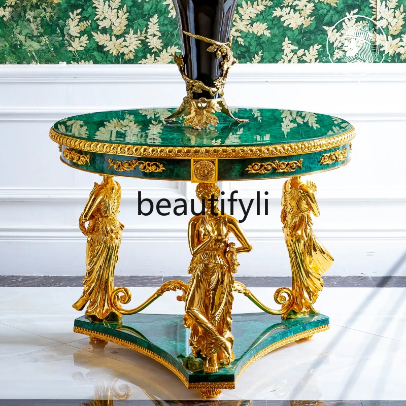 French Pavilion Queen's Official Residence Collection Luxury Stone Flower Table French Luxury Villa Round a few corners