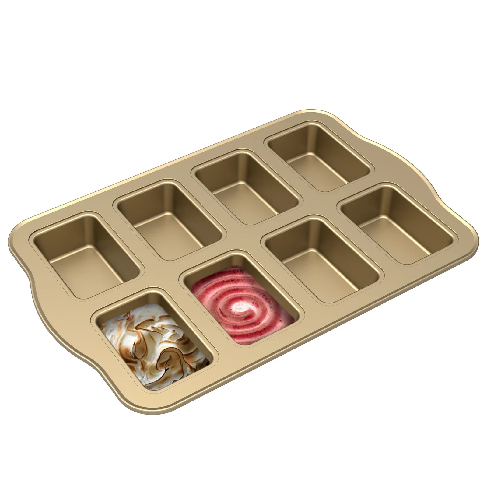 Non Stick Cupcake Cake Pans 8 Grid Mold for Mini Loaf Pan Baking Tools Carbon Steel Rectangle Small Bread Household Oven Trays