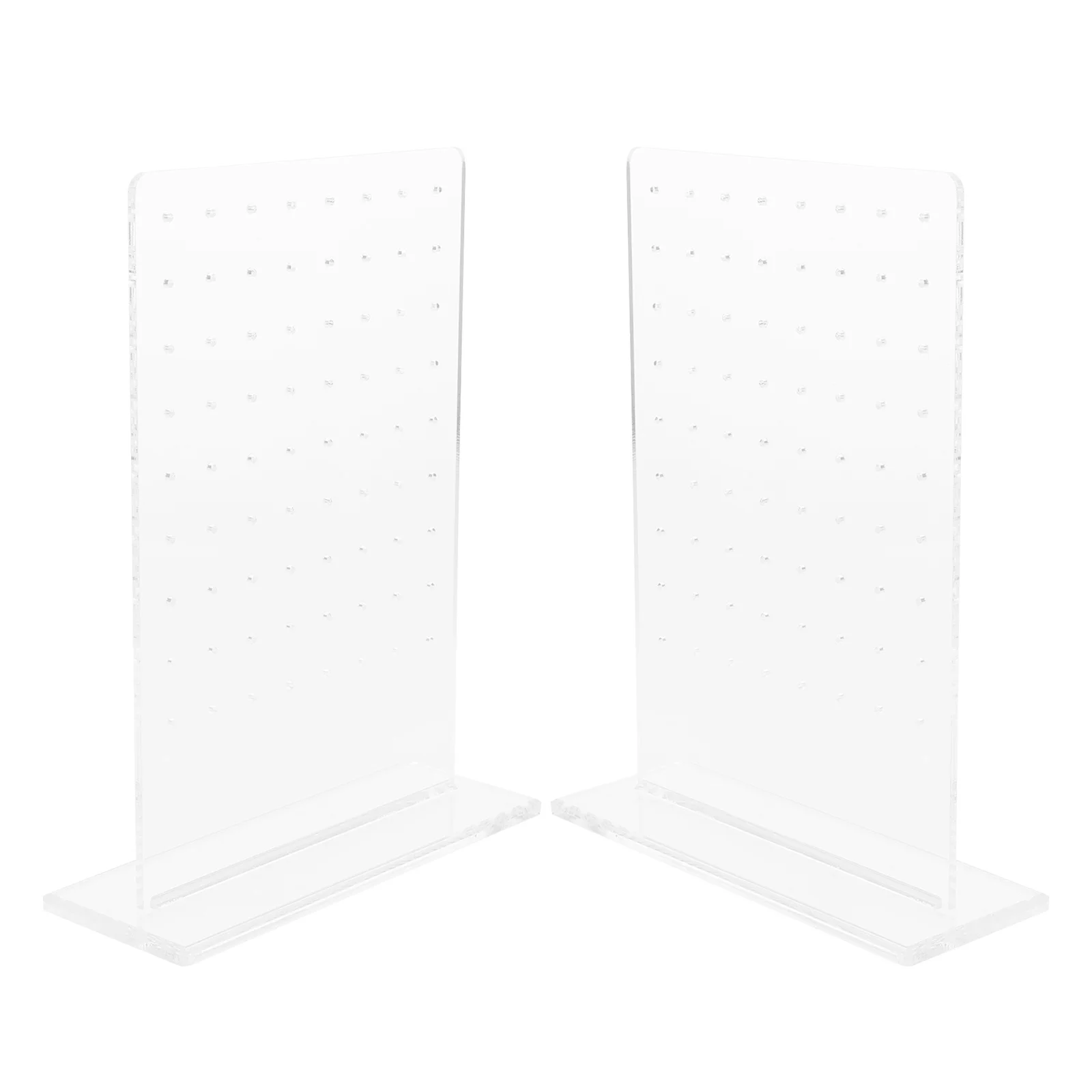 2Pcs Earring Storage Organizer Transparent Acrylic Stand 72 Holes Jewelry Display Rack Holder for Women Vanity Bedroom