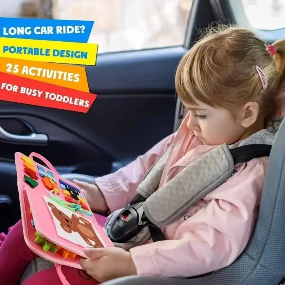 Kreative Nette Filz Beschäftigt Bord Cartoon DIY 3D Ruhig Aktivität Buch Frühes Lernen mit Griff Beschäftigt Bord Montessori Spielzeug