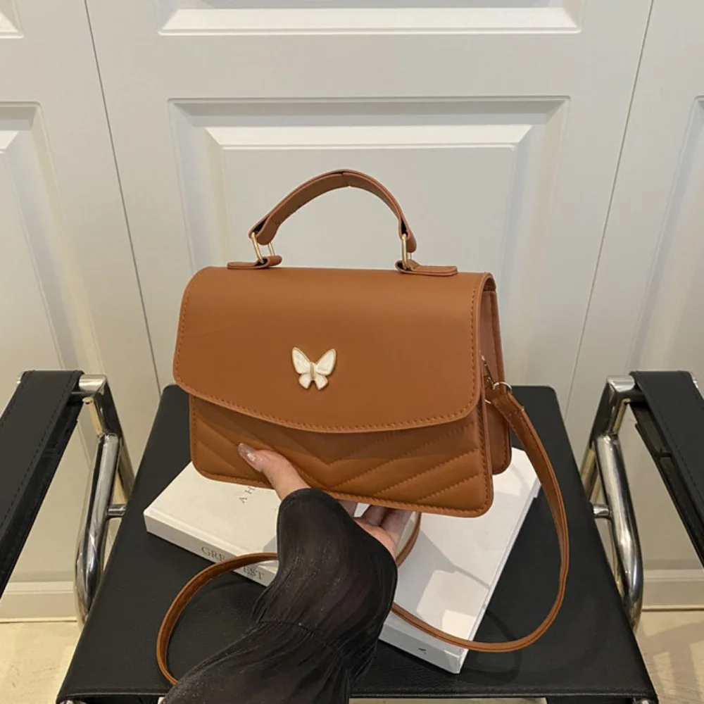 

PU Leather Portable Small Square Bag Carrying Large Capacity Butterfly Crossbody Bag Multifunctional Minimalist