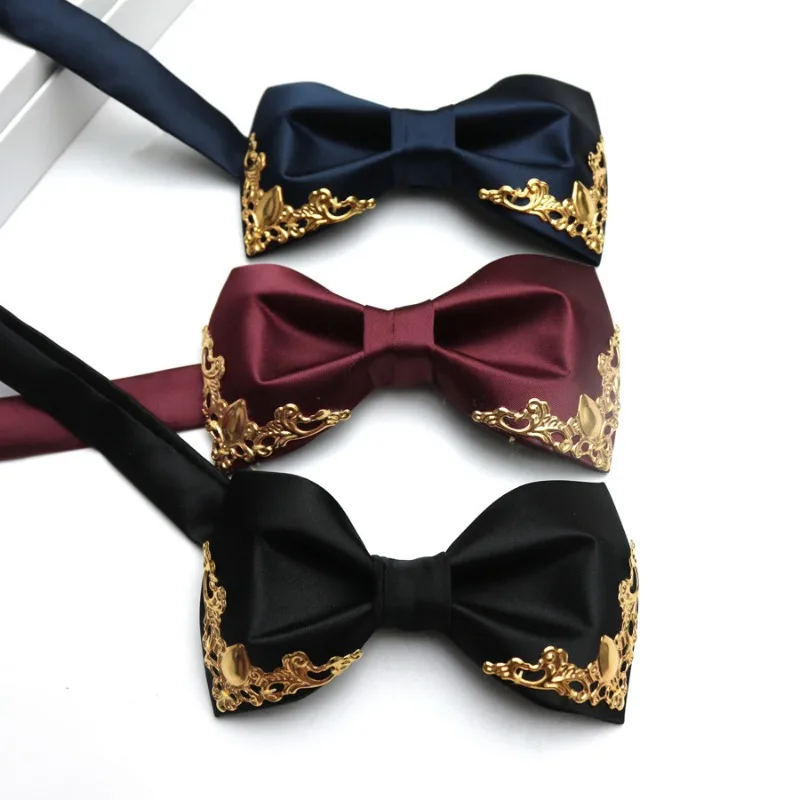 

Модный индивидуальный галстук-бабочка, модный металлический декор, галстук-бабочка, сплошной цвет, простая и элегантная школьная форма, аксессуары, галстук-бабочка