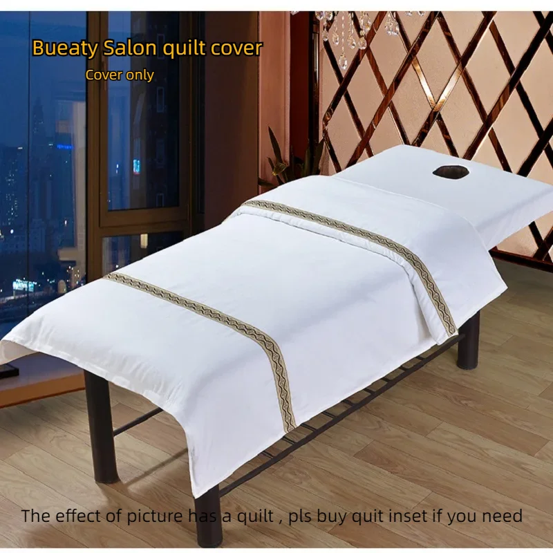 

Skin Friendly Cotton Striped Bueaty Salon Dulvet Cover SPA Massage Treatment Bed Table Quilt Cover Soft Cotton BedCover No Core