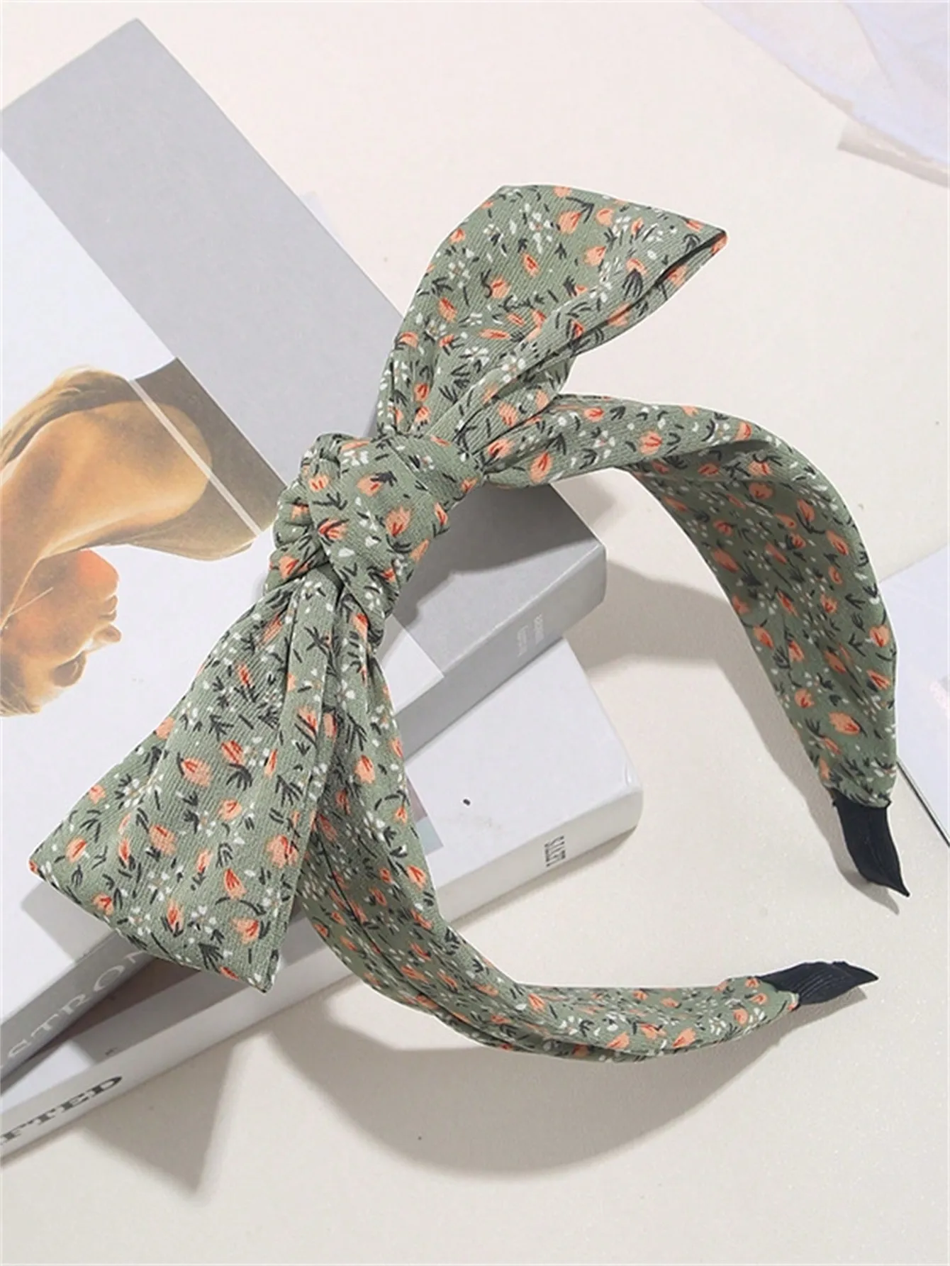 1 new vintage pastoral print headband cute ins Fabric Headband Sweet little floral bow Headband Headband Hair headband