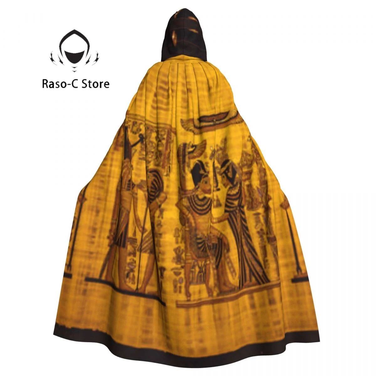 Papyrus Egypt Hooded Cloak Polyester Unisex Witch Cape Costume Accessory