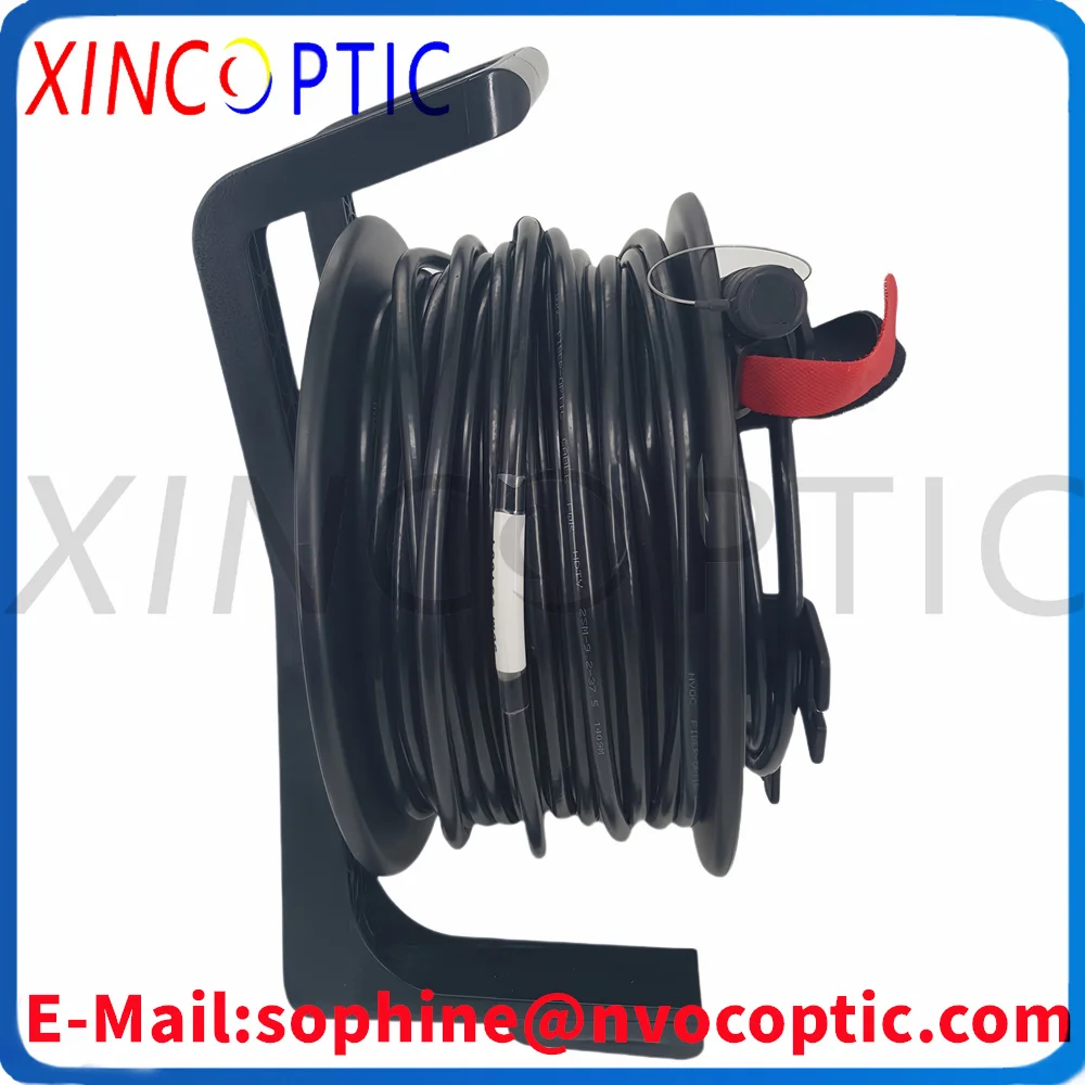 3K/93C SMPTE 100M سلك هجين كهربائي HD كابل كاميرا موصل كهربائي FUW-PUW-75M موصل الألياف البصرية بدون بكرةPCD380