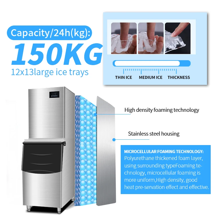 

Automatic cube ice machine 150 kg 500 kg 1000 kg ice machine