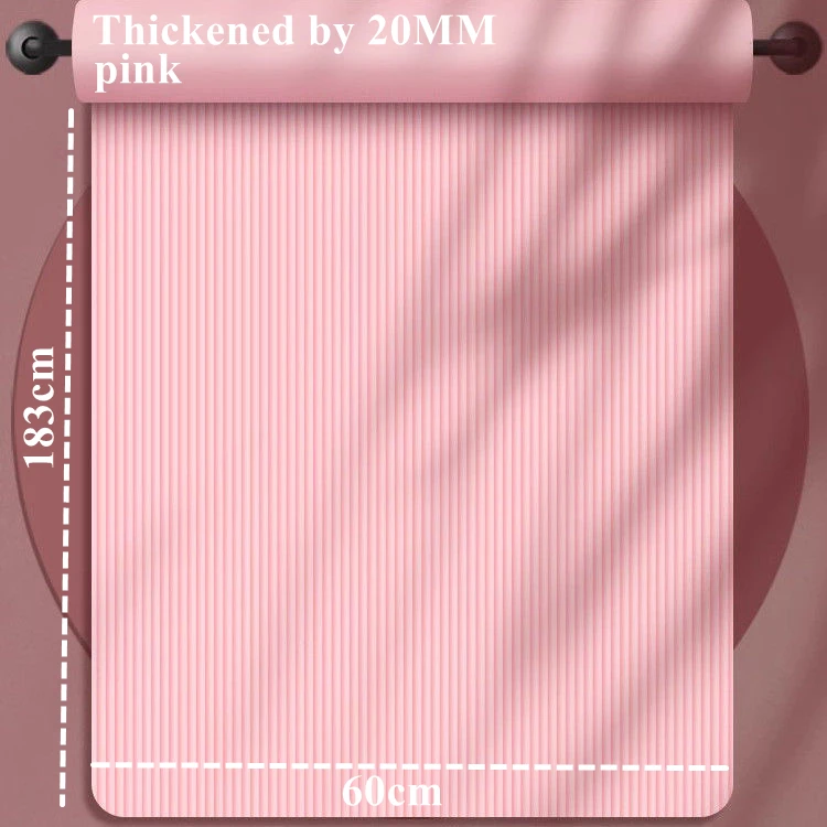 Gymnastiekmat Fitnessapparatuur 20MM 183×60cmDikke yogamatten Antislip Sport Fitnessmat Deken voor oefening Yoga en Pilates
