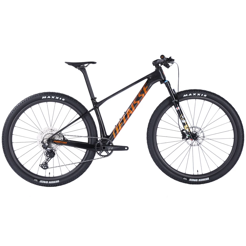 Bicicleta de Montaña XC Trail Hardtail, Material de Fibra de Carbono, Frenos de Disco Hidráulicos, Cuerpo Ligero para Ciclismo de Montaña al Aire Libre