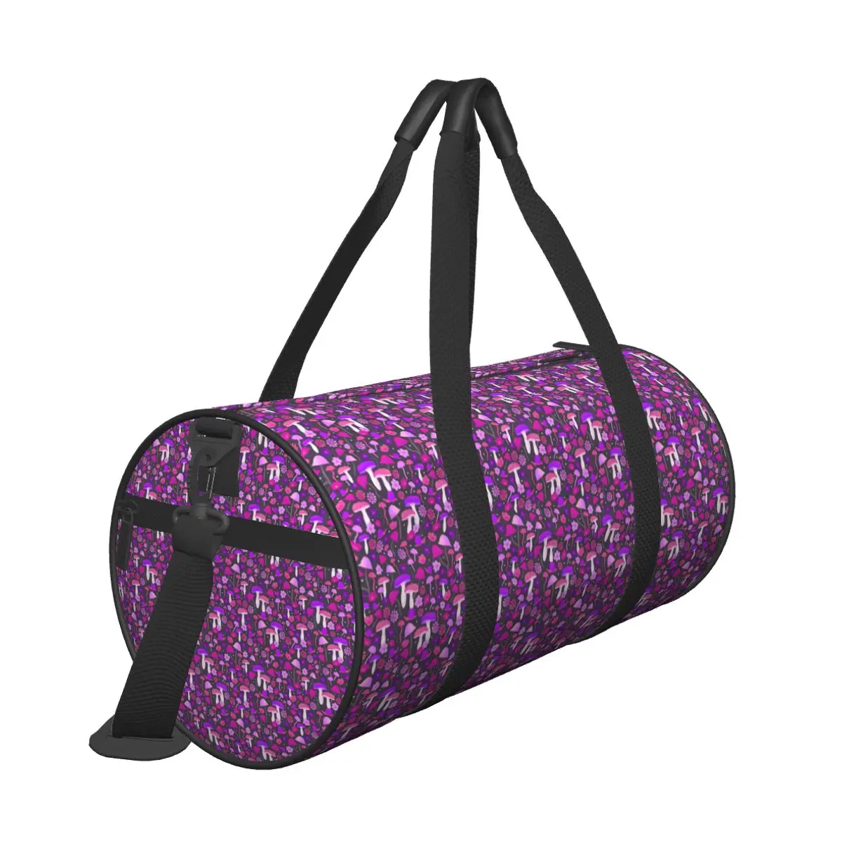 Cute Mushrooms Sports Bags Purple And Pink Luggage Gym Bag Large Graphic Handbags Men Women Pattern Outdoor Fitness Bag