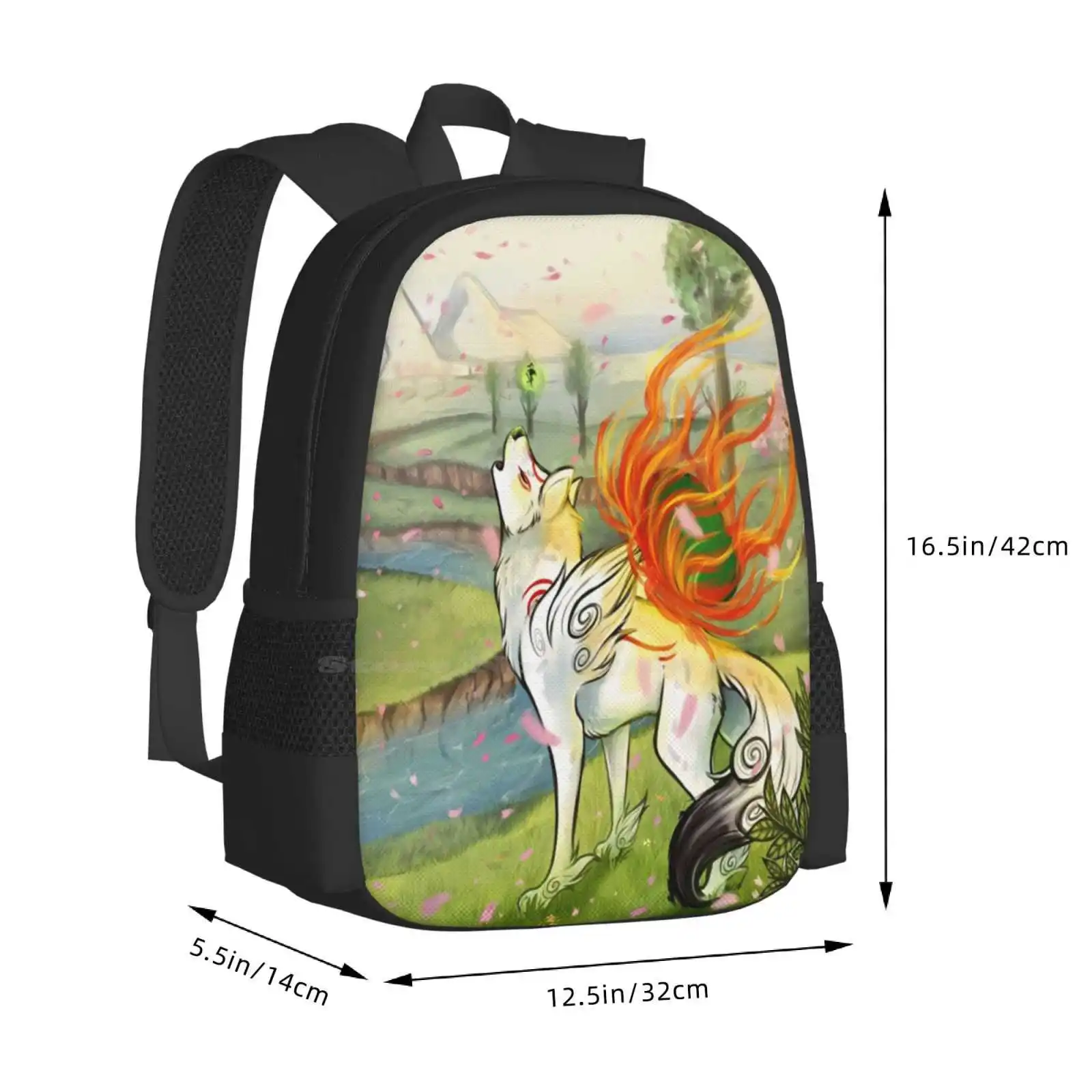 Okami School Bag zaino di grande capacità Laptop Okami Amaterasu