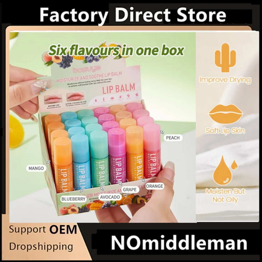 24 Stuks Fruit Serie Lippenbalsem Set Honing Druif الأفوكادو Hydratantys Reparatie Anti-Gebarsten Nie-plakkerige Lippenbalsem vo #1