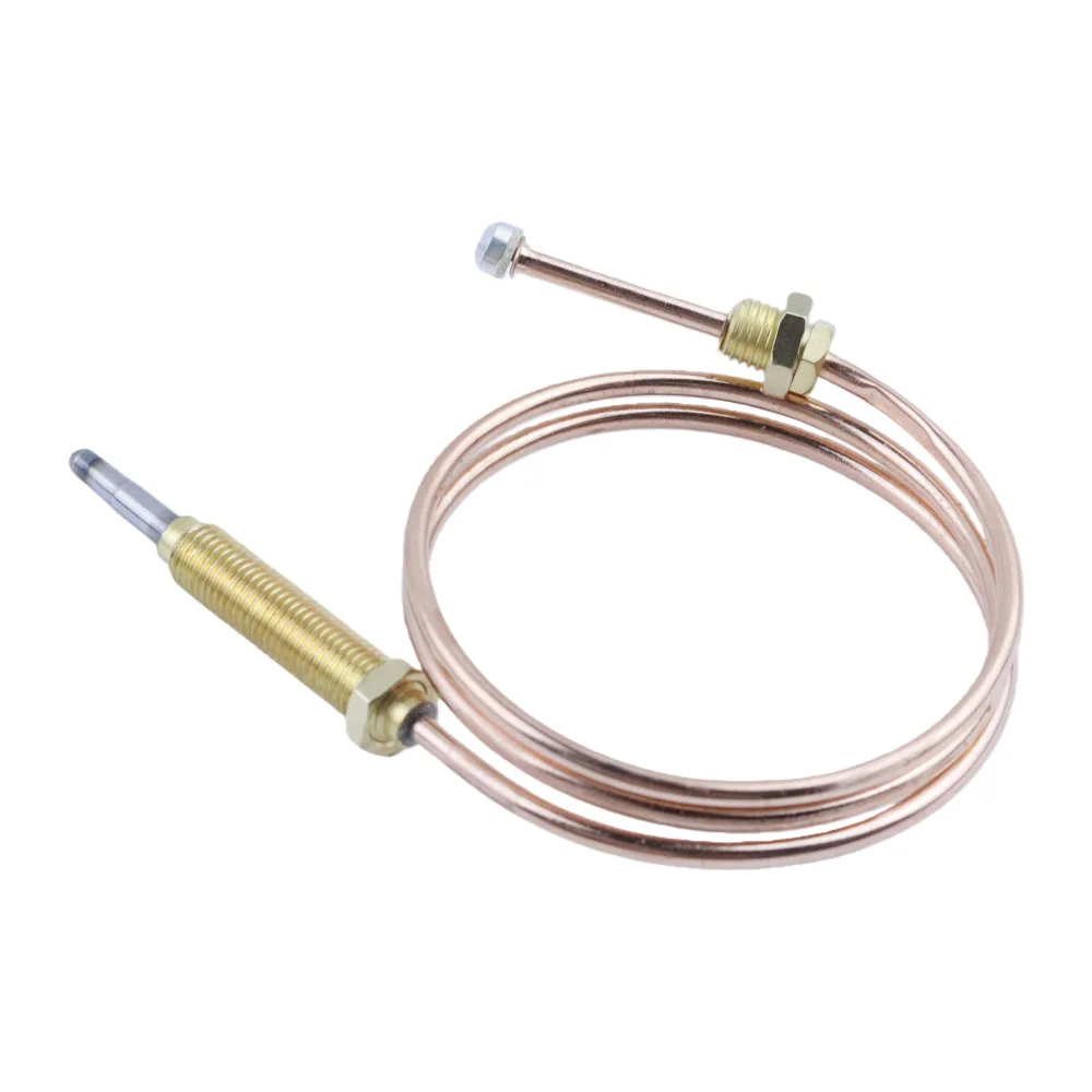 60cm Universal Gas Stove Thermocouple with 5Pcs Nuts Heating Gas Burner Replacement Thermocouple Adaptor