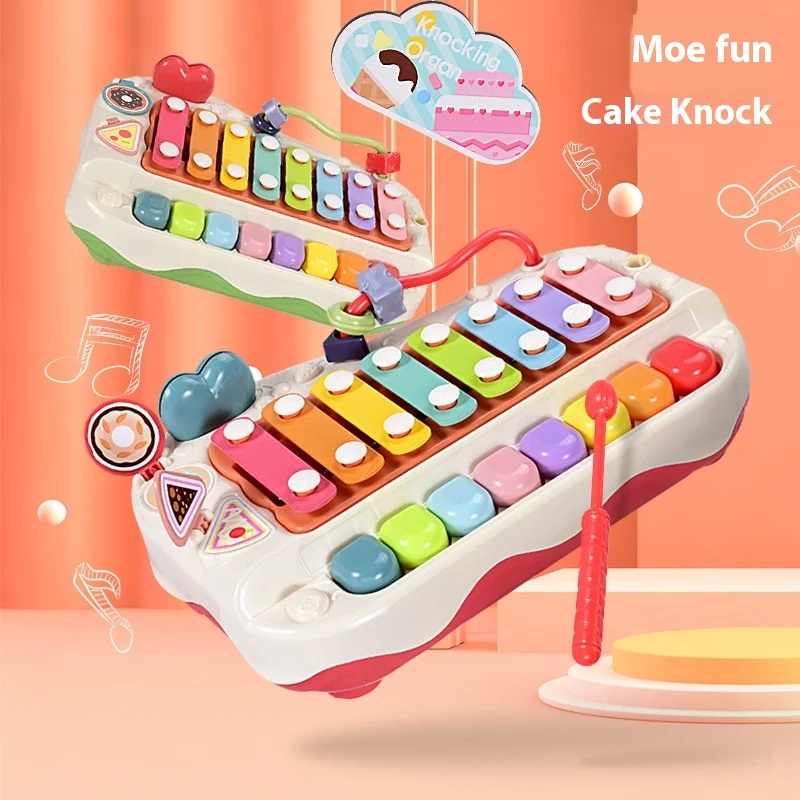 Puzzle Eight Tones Hand Tapping Piano Baby 2-In-1 Piano Instrument 8-Month-Old Baby Music Toy Piano Gift