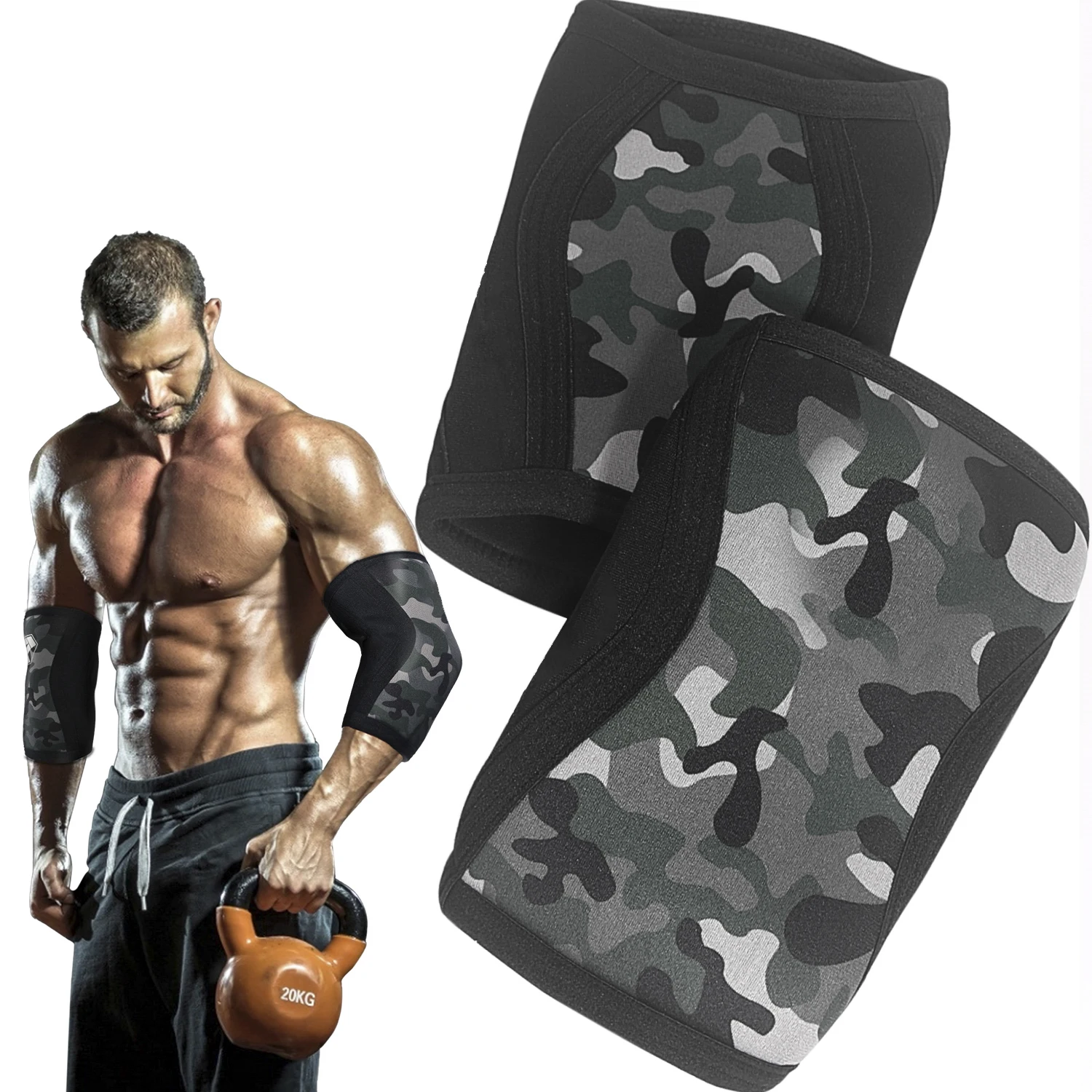 1Pair 7MM Elbow Pads Dumbbells Crossfit Gym Weights Weightlifting Elbow Brace Support Fitness Training Bodybuilding