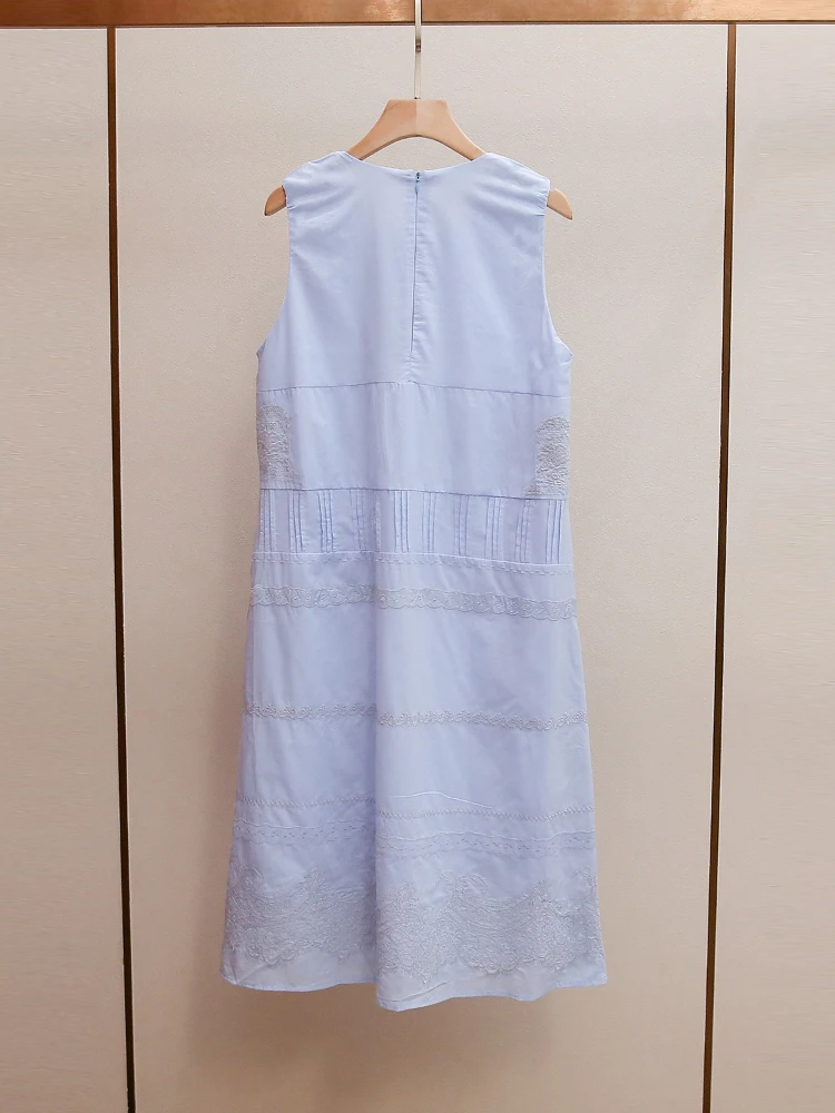 High End Women's Summer New Korean Version Fashionable Casual Style Simple Round Neck Sleeveless Vest Dress