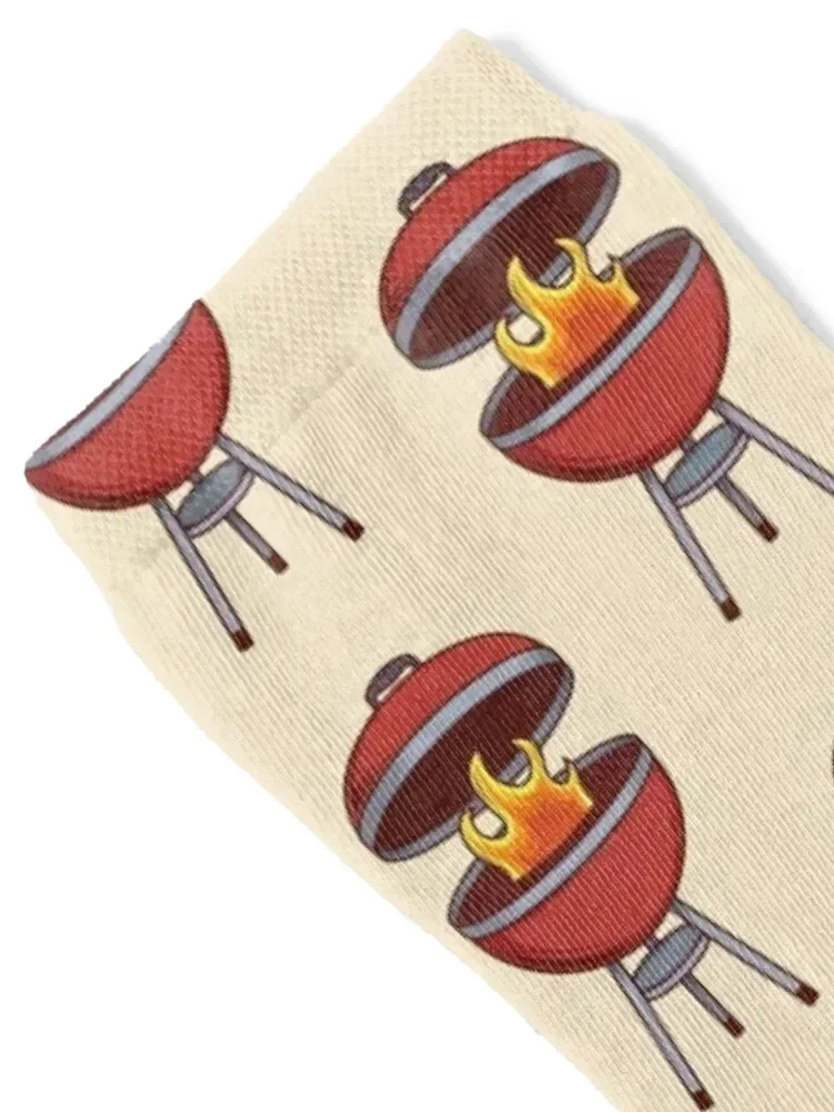 Cartoon Looking Weber Style Grill With Lid Open Socks kawaii floor Crossfit Socks For Women Men's