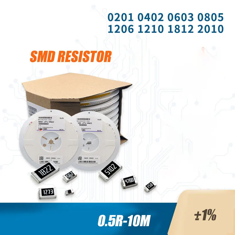 250 Uds 1 % 0201 resistencia 0.5R 1R 10R 33R 100R 330 470 510R 2,2K 378