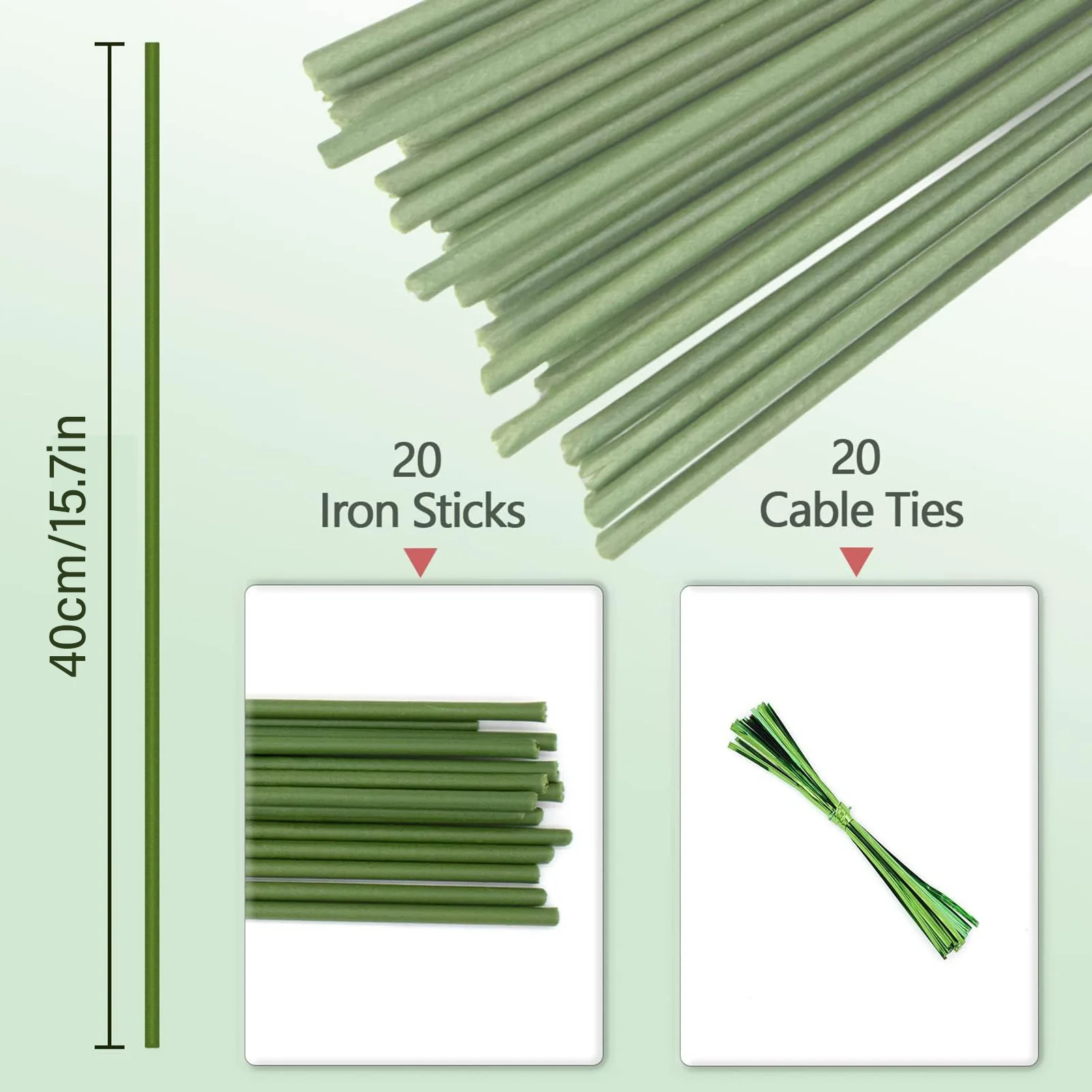 Palos de soporte para plantas, Clips reutilizables para soporte de flores, varilla de orquídeas, palos para plantas trepadoras, herramienta de