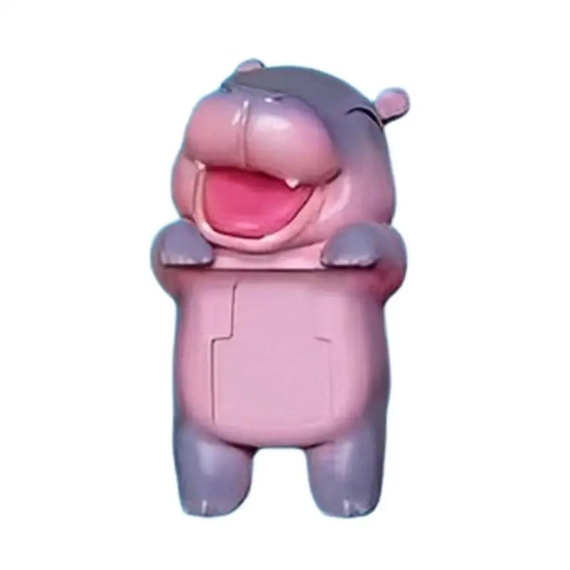 Computer Monitor Decorations Cartoon Pygmy Hippo Figurine Car Central Control Screen And TV Decorations Car Screen Decoration