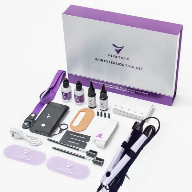 High tech V-light hair extension gift box set, directly supplied by the factory