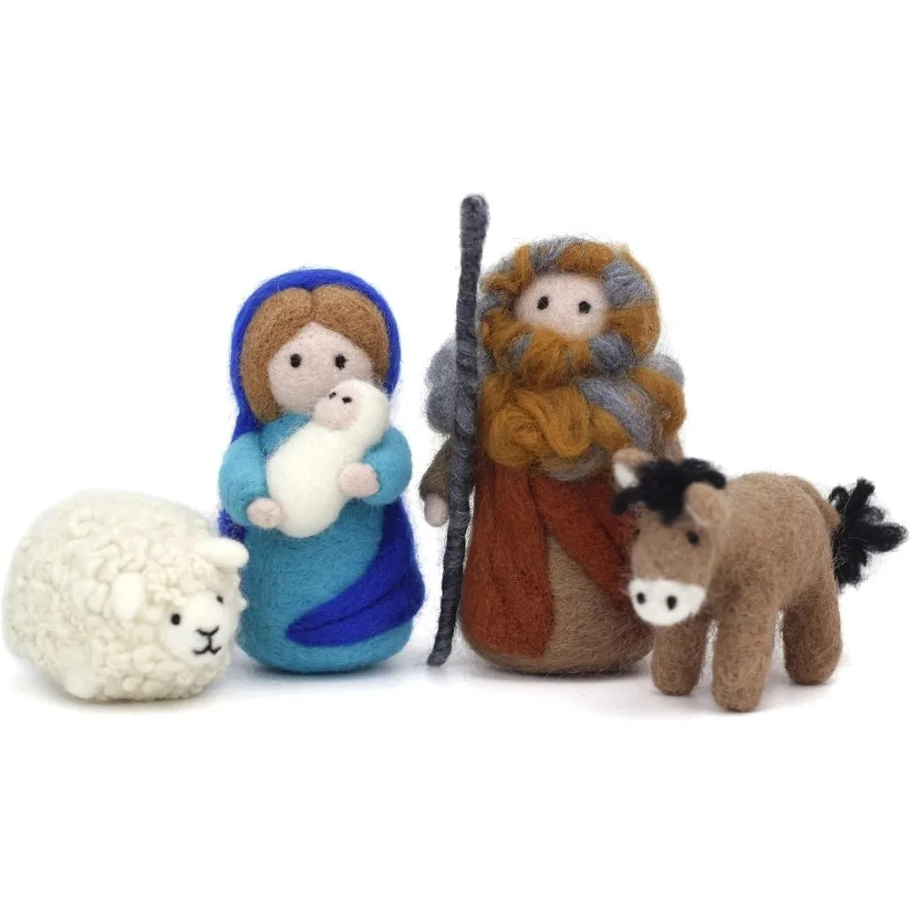 

Nativity Felting Kits,Needle Felting kit,Gift Needle Felting Kits for Beginners,Wool Felting Doll with DIY Instruction (4PCS Kit