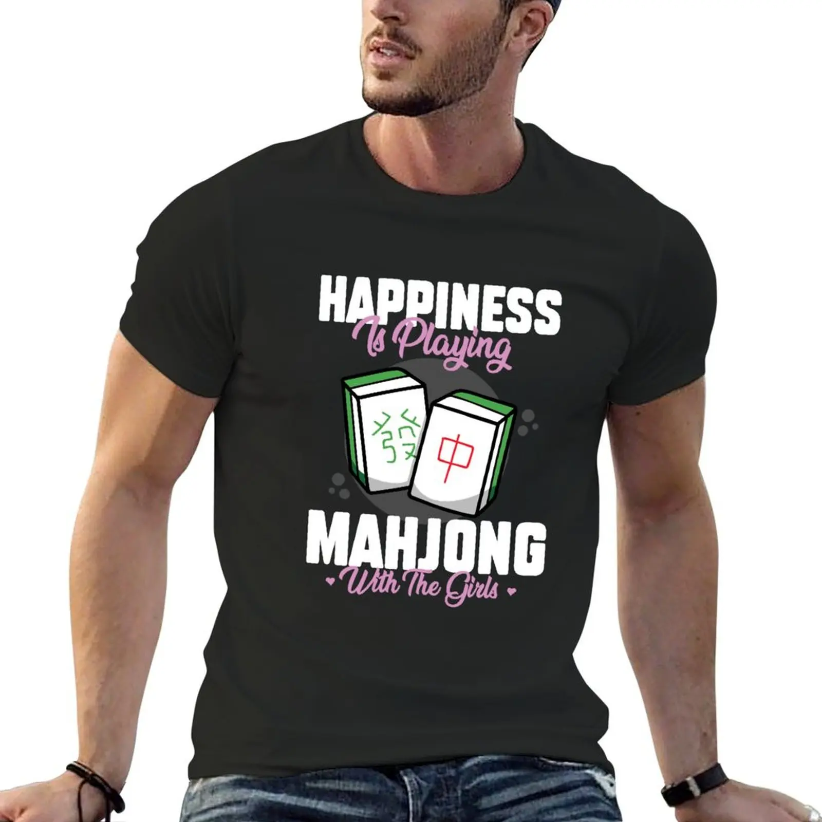 Happiness Is Playing Mahjong With The Girls T-Shirt cheap stuff boys whites shirts graphic compression shirt men